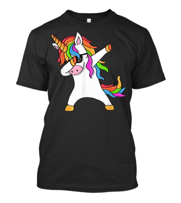 Dabbing Unicorn Rainbow Hair Dab Pose T-Shirt