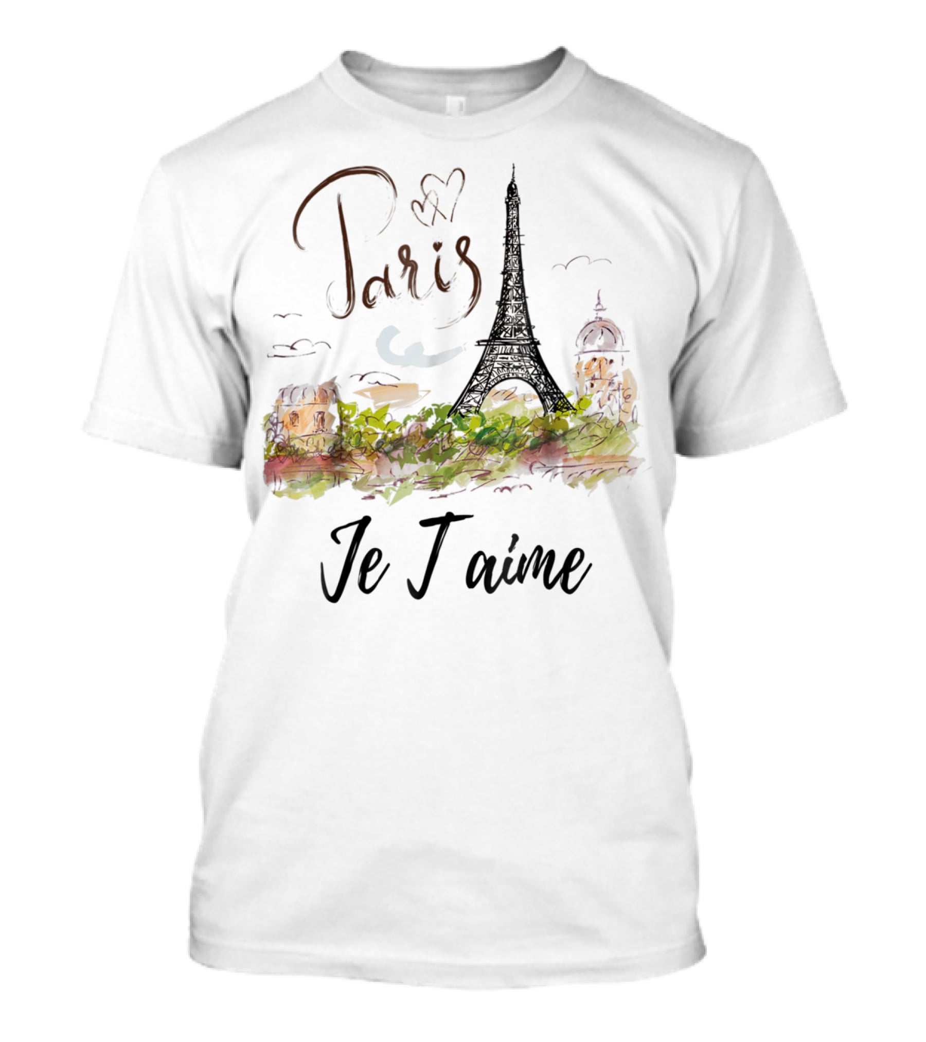 Paris Eiffel Tower Je T'aime Vintage Love Paris Fran T-Shirt