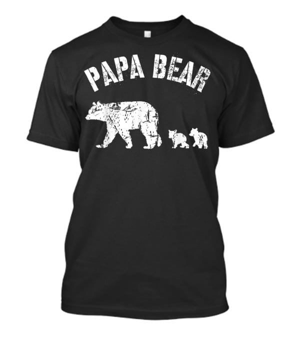 Vintage Papa Bear With Two Cubs Father's Day T-Shirt
