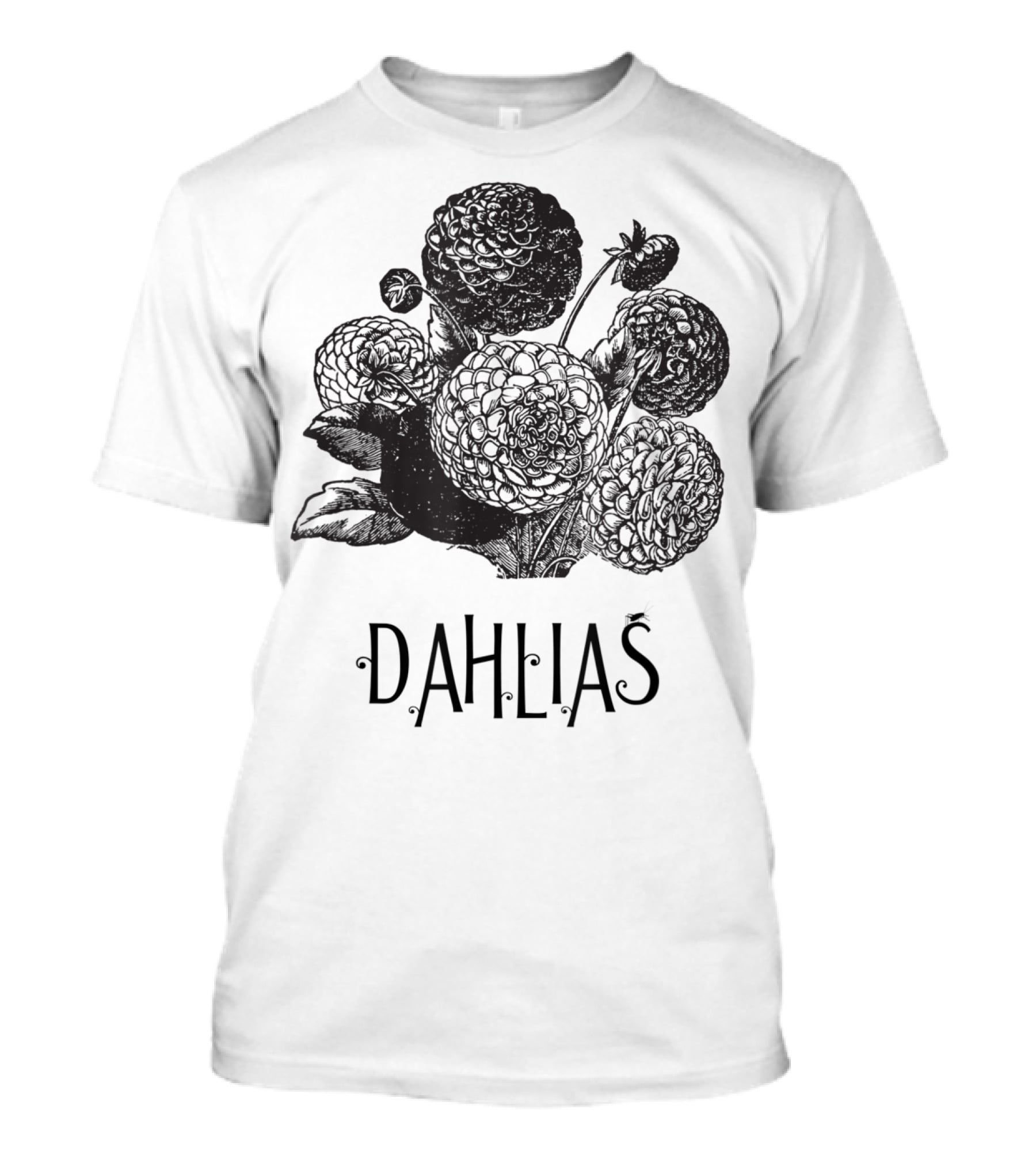 Dahlias Vintage Antique Floral Blooms T-Shirt