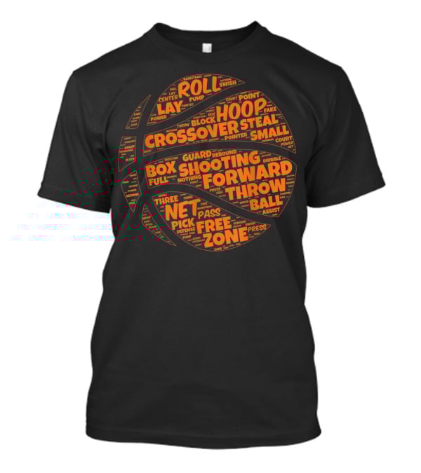 Basketball Sayings Typography In Orange Featuring Crossover Hoop Forward Play T-Shirt