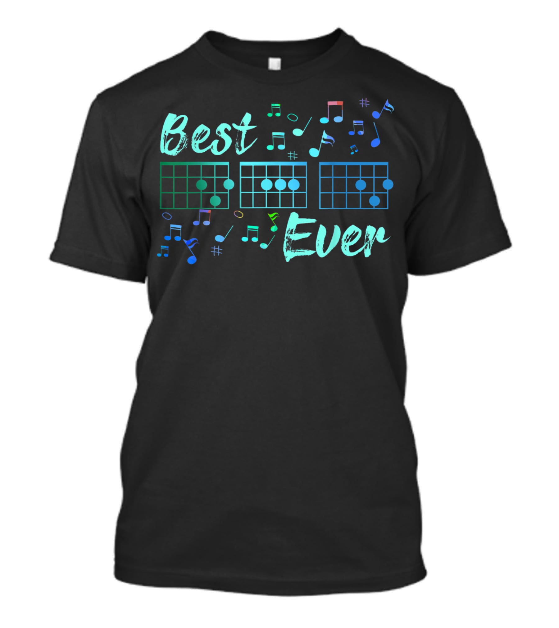 Best Dad Ever Guitar Chord Music Notes Funny Guitarist T-Shirt