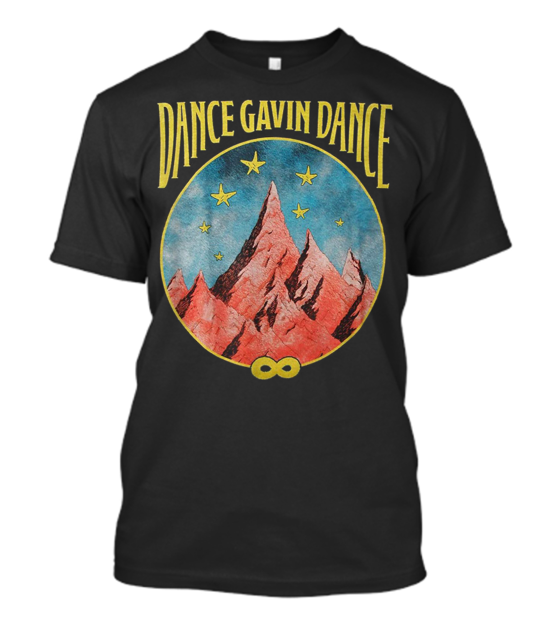 Dance Gavin Dance Infinity Red Mountain And Yellow Stars T-Shirt