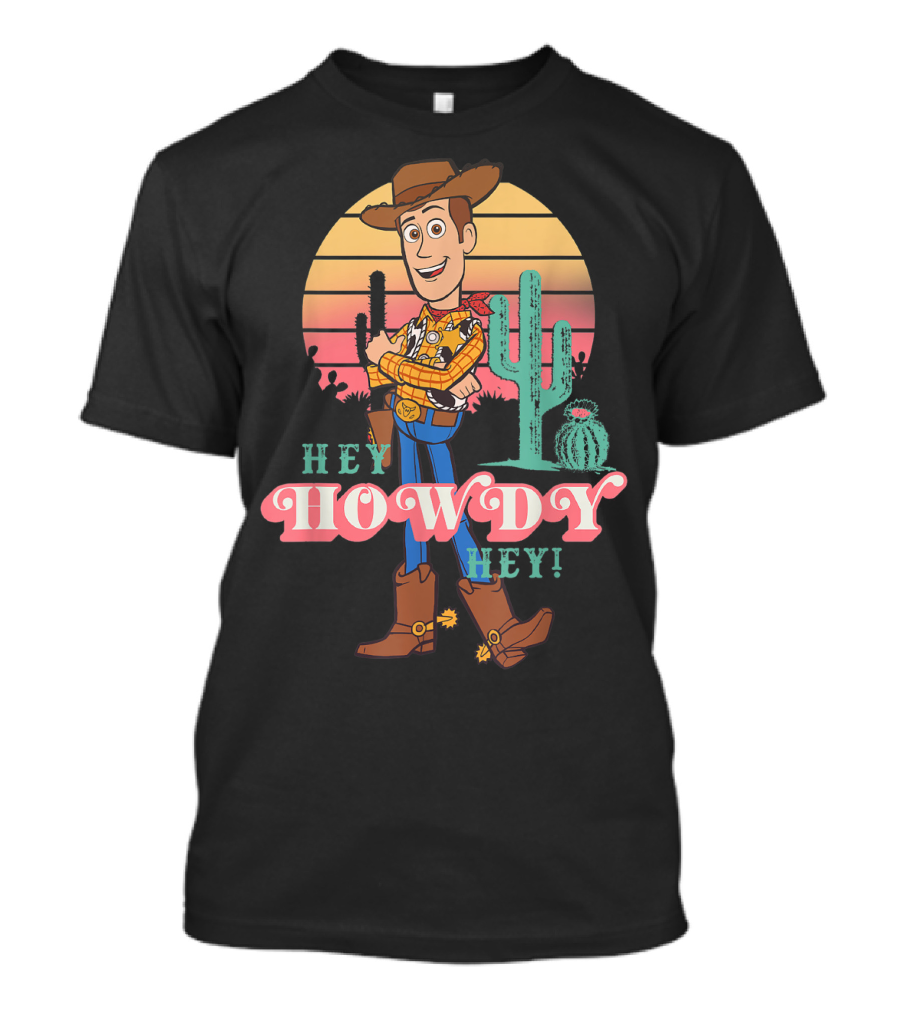 Disney Pixar Toy Story 4 Woody Hey Howdy Hey Sunset Desert Scene T-Shirt