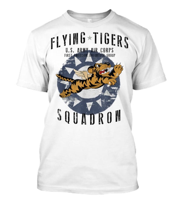 Flying Tigers Squadron First American Volunteer Group U.S. Army Air Corps WWII Insignia T-Shirt