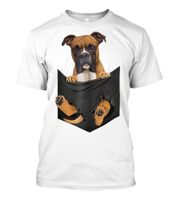 Boxer Puppy In Pocket Boxer Lover T-Shirt
