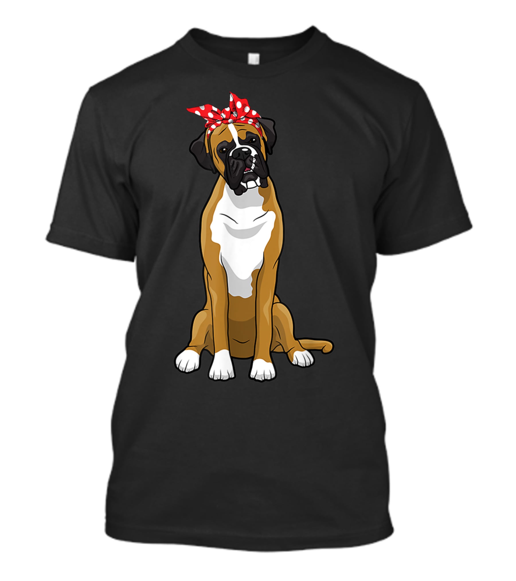 Funny Boxer Dog With Red Bandana For Mom T-Shirt