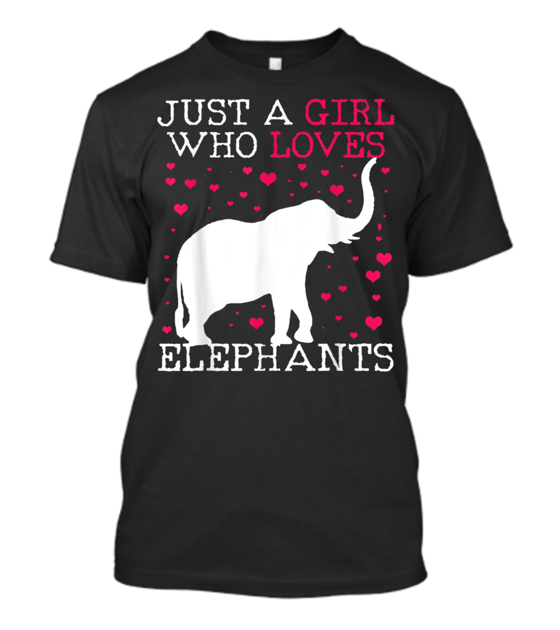 Just A Girl Who Loves Elephants With Heart Graphics T-Shirt
