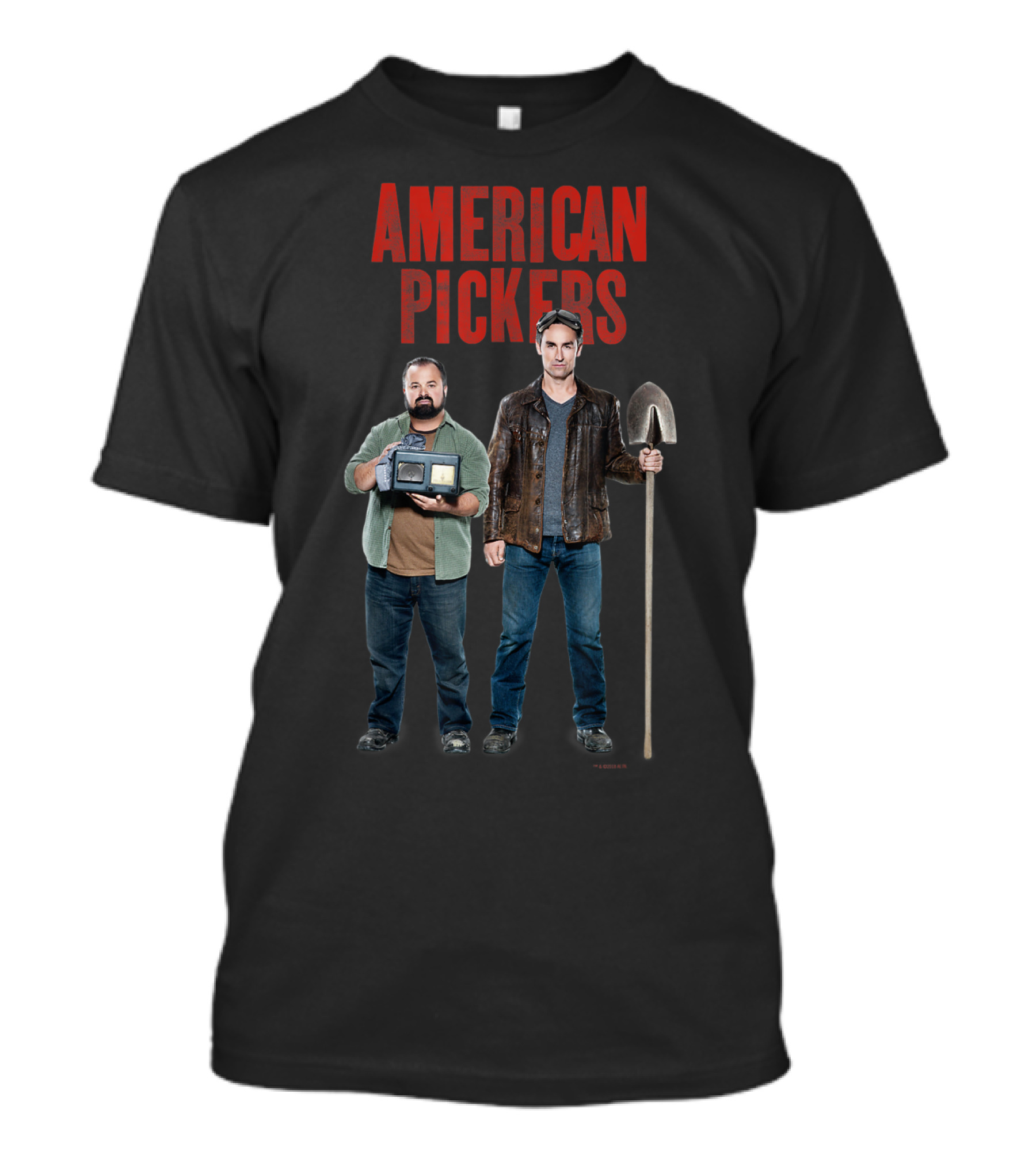 American Pickers Mike Frank Holding Vintage Television And Shovel T-Shirt