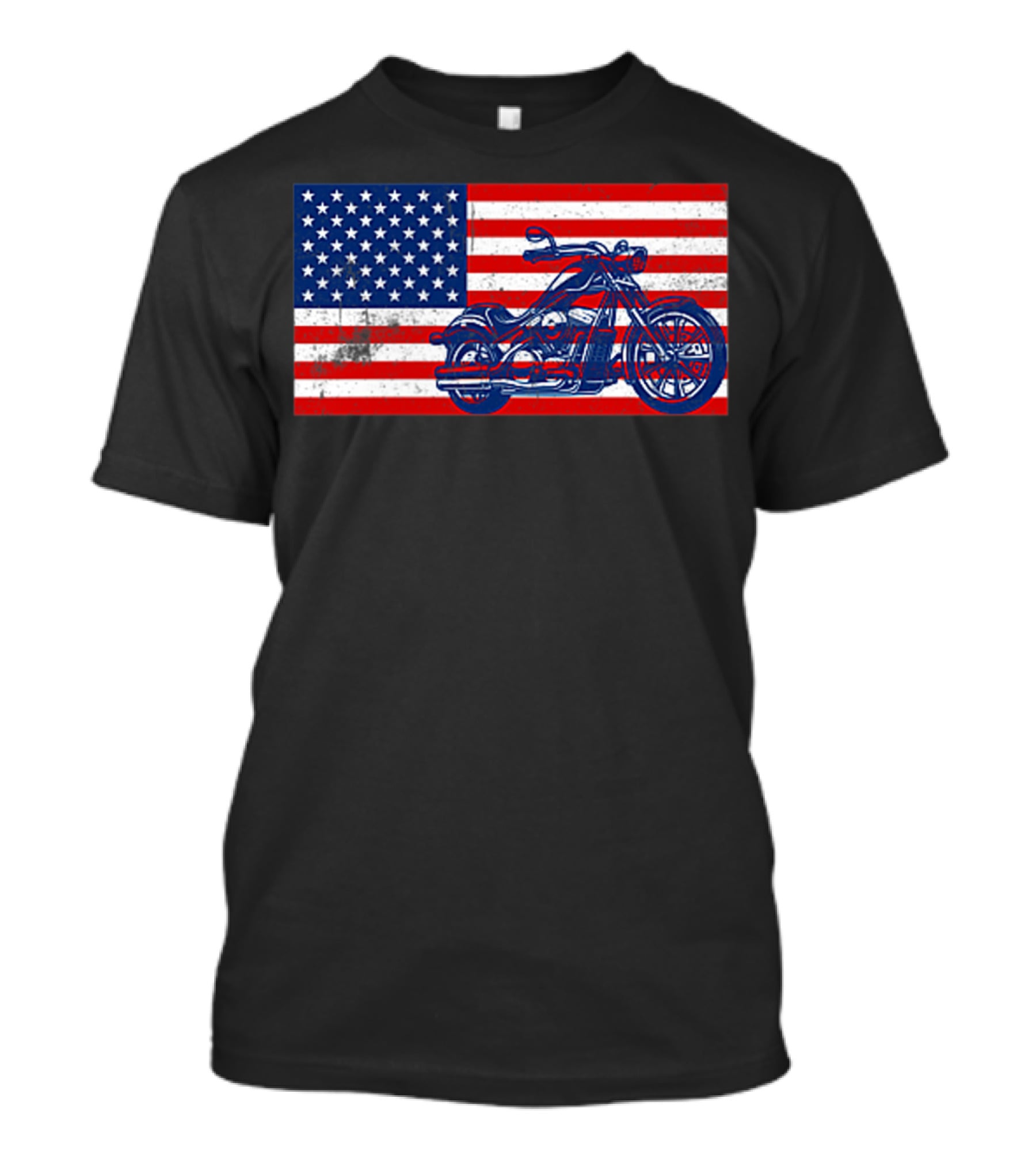 American Flag Motorcycle Stars And Stripes Pocket Motorcycl T-Shirt