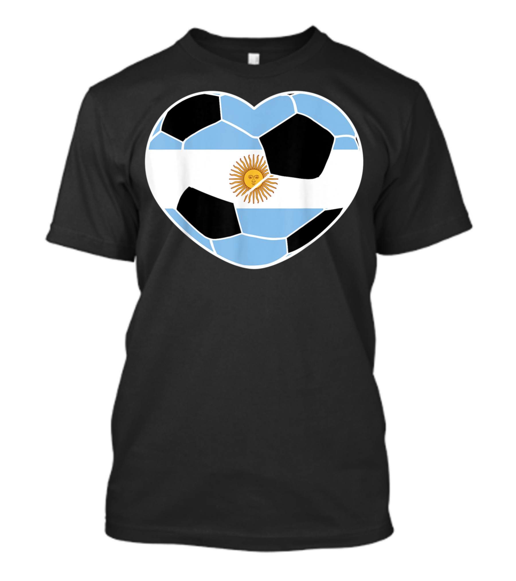 Argentina Soccer Ball Heart Flag Emblem Argentina T-Shirt