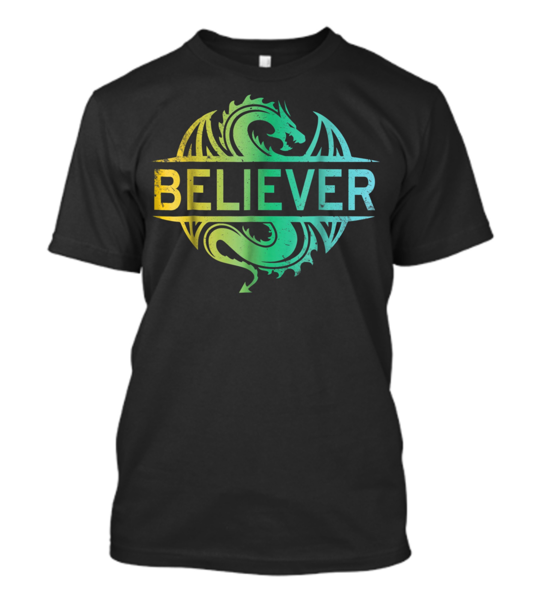 Believer Dragon Gradient Circle T-Shirt