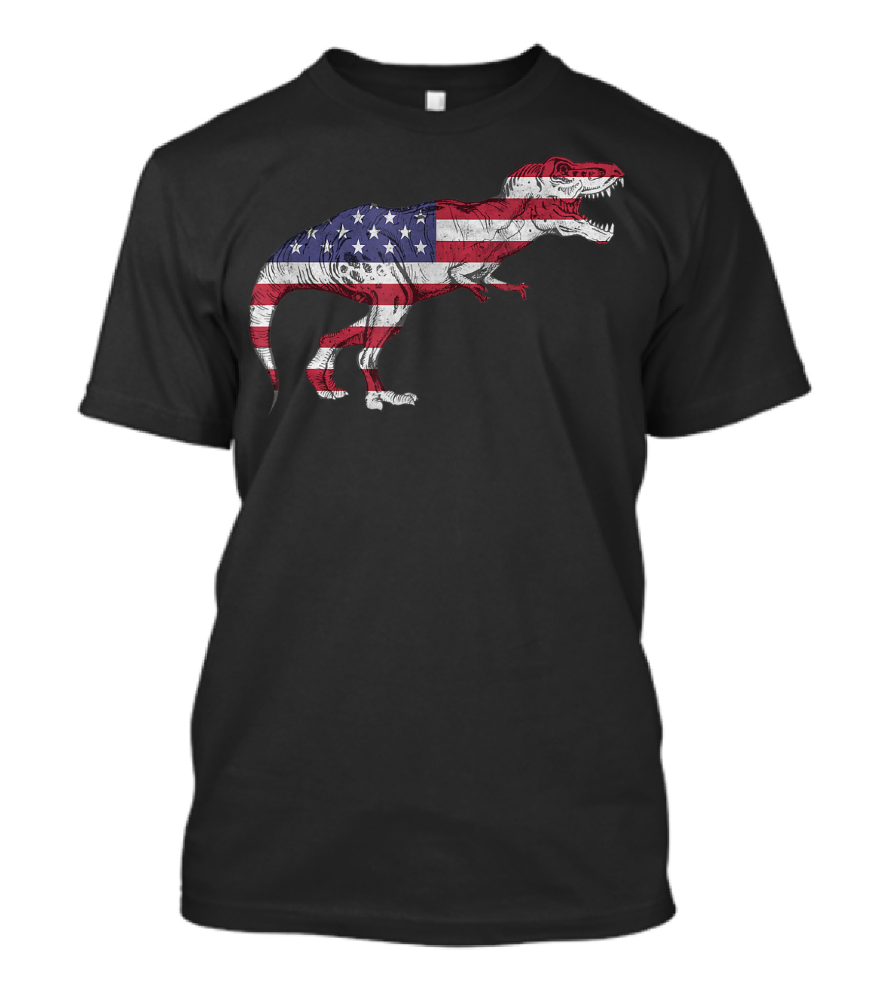 Dino USA American Flag Tyrannosaurus Patriotic Dinosaur T-Shirt