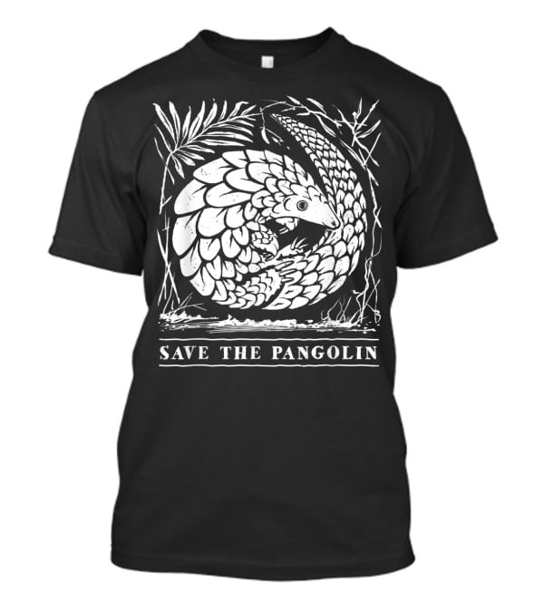 Endangered Species Save The Pangolin Circle Leaves T-Shirt