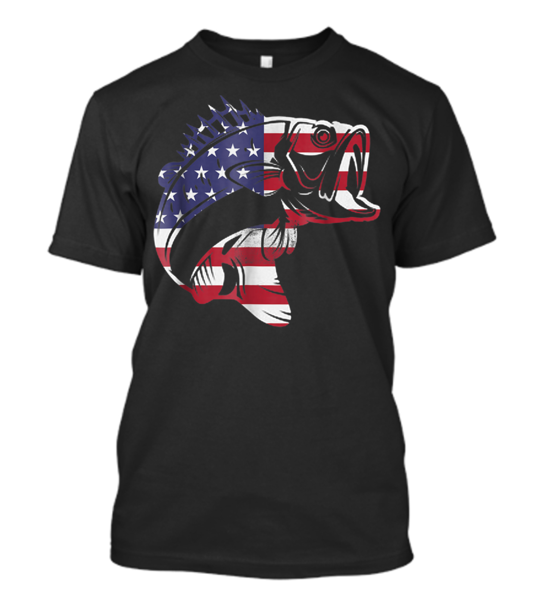 Bass Fishing USA Flag For Fishermen T-Shirt