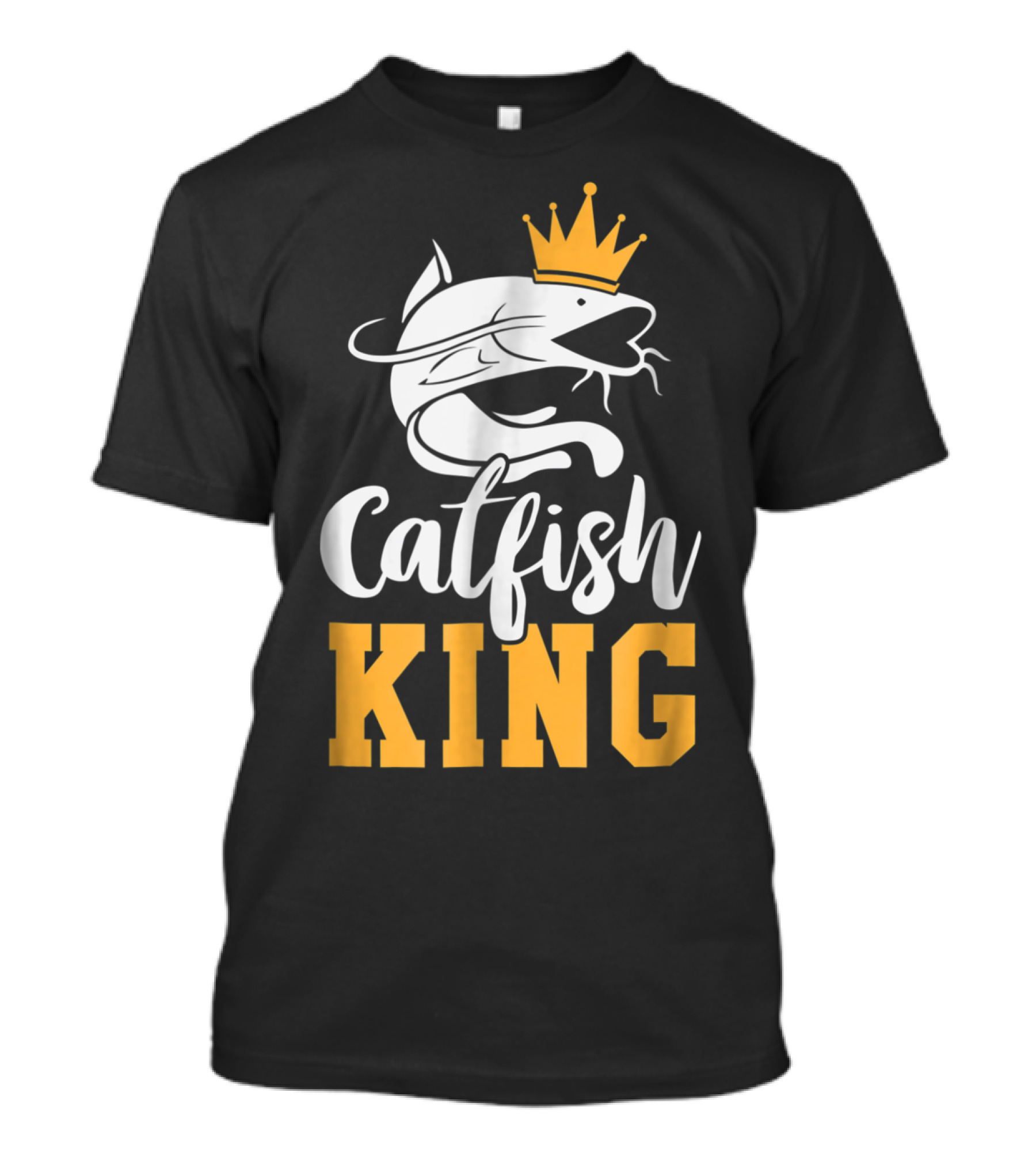 Catfish King Crowned Fishing Humor Trophy T-Shirt