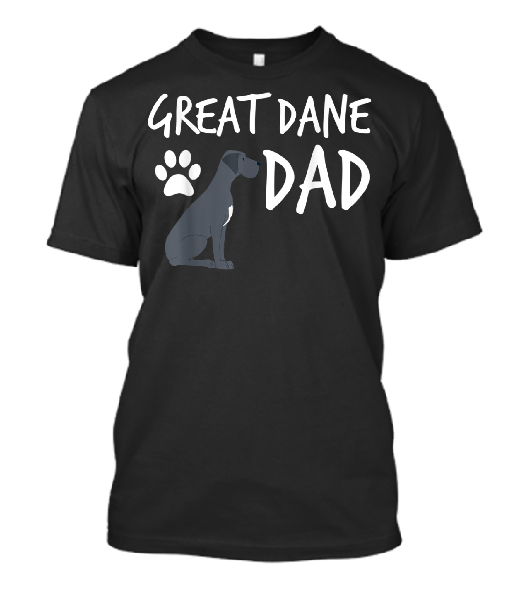 Great Dane Dad Dog Paw Print Puppy Lover T-Shirt