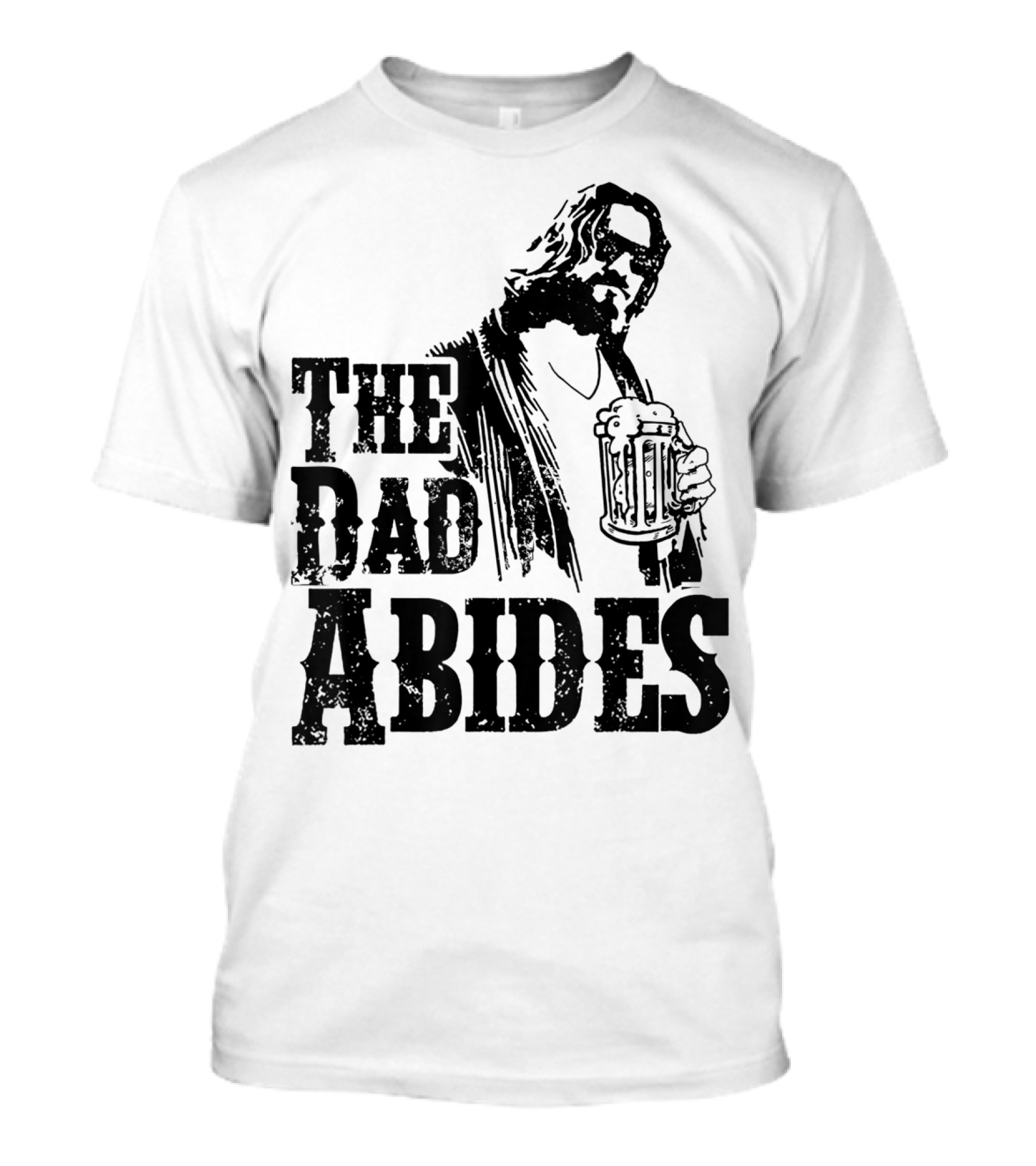 Mens Dad Abides Holding Beer Mug T-Shirt