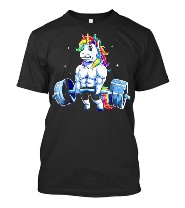 Muscle Unicorn Rainbow Powerlifting T-Shirt