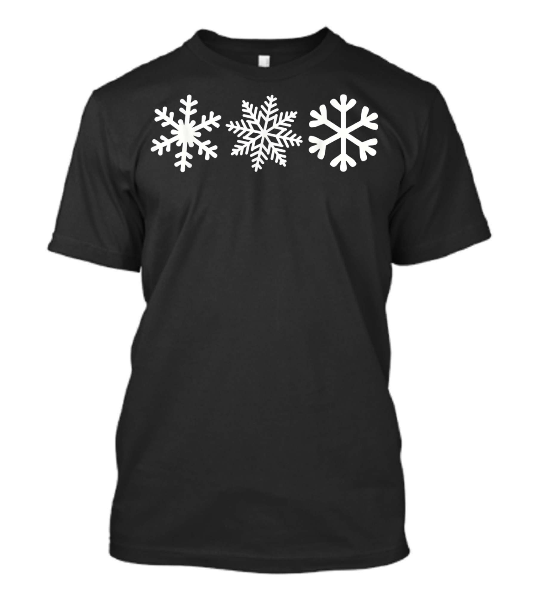 Snowflakes Trio Pattern Minimalist Winter T-Shirt
