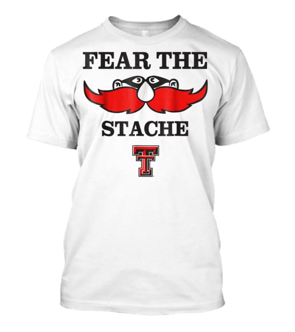 Texas Tech Red Raiders Fear The Stache TT Logo Mustache T-Shirt