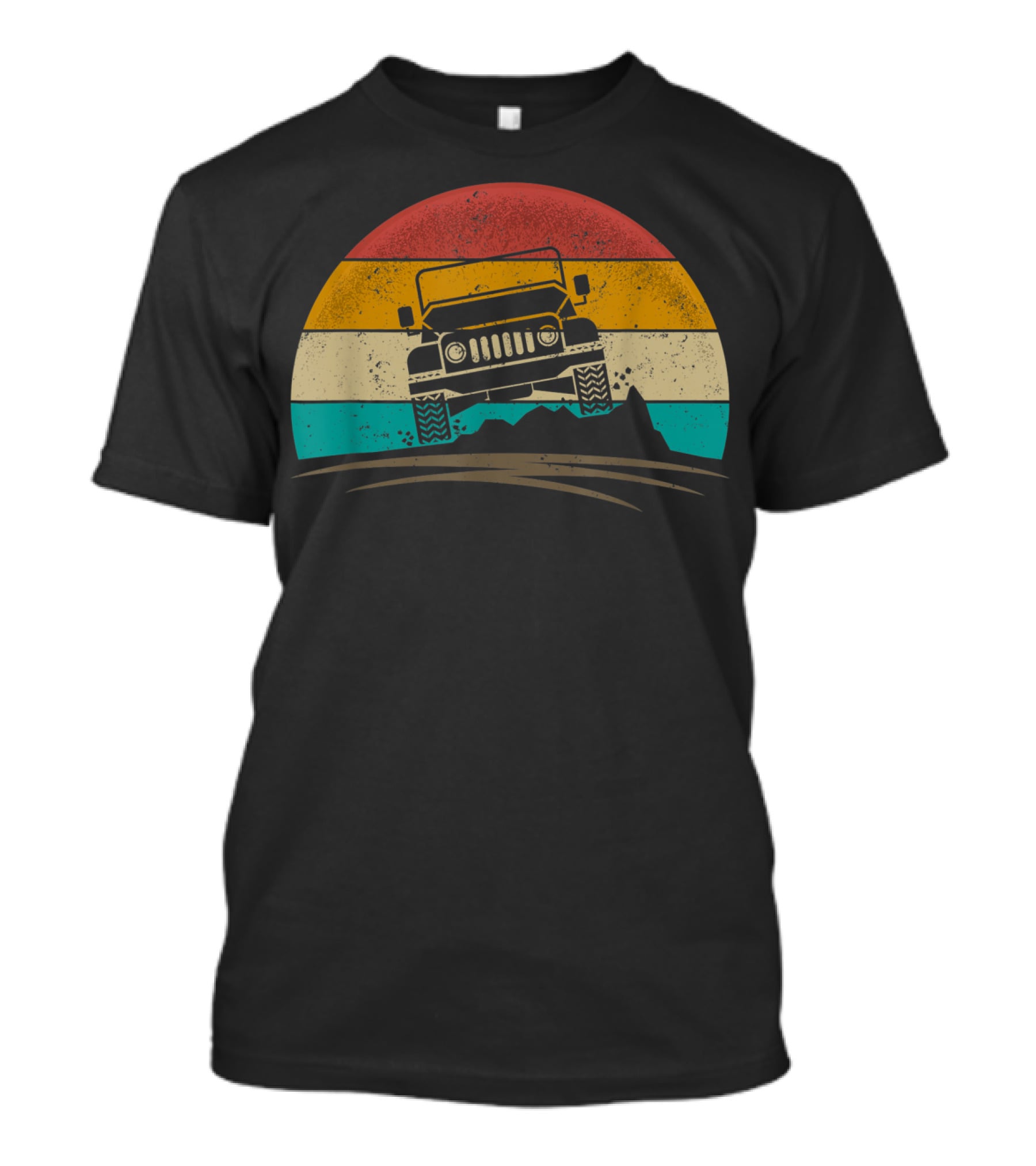Vintage Jeeps 4x4 70s Distressed Off Road Adventure T-Shirt