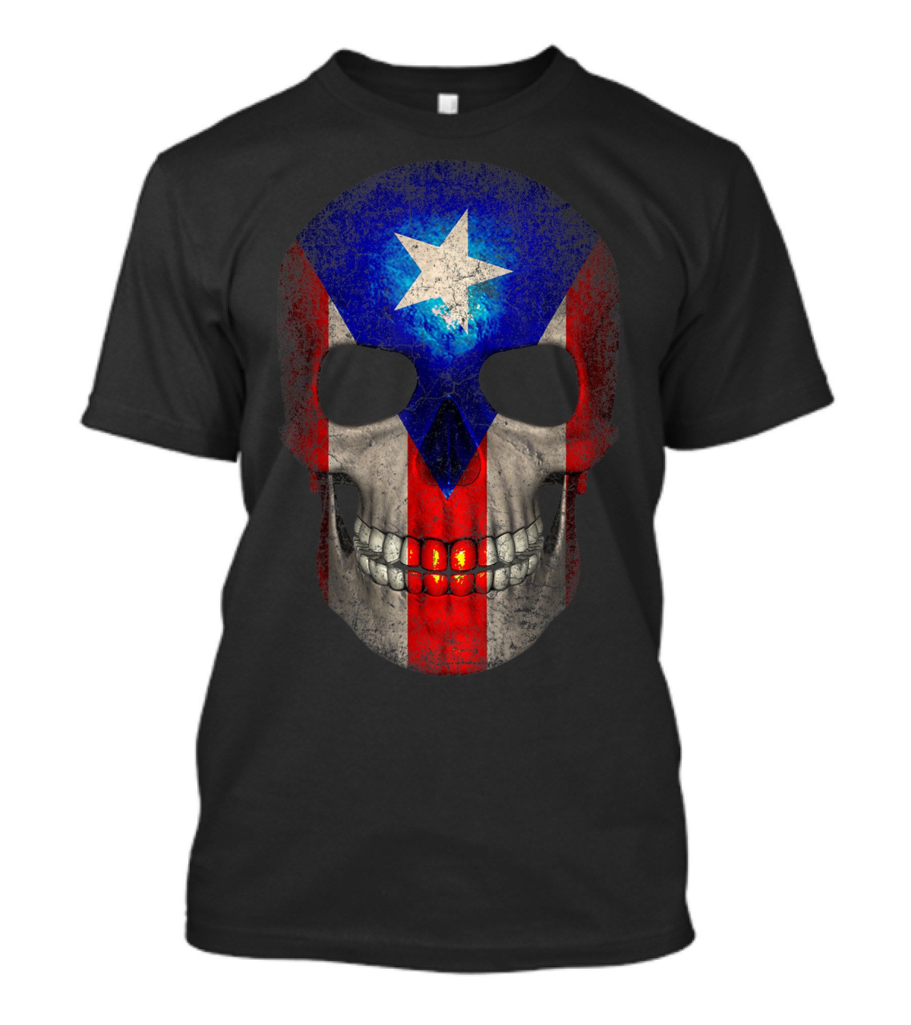 Puerto Rico Flag Skull T-Shirt