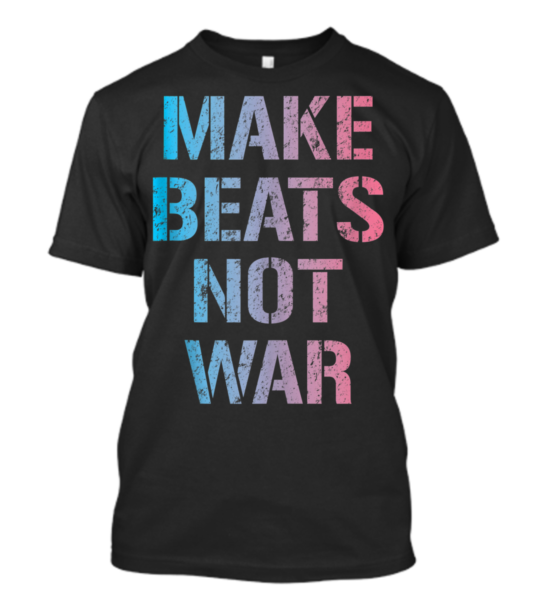Make Beats Not War Trippy EDM Rave Colorful Festival Text T-Shirt