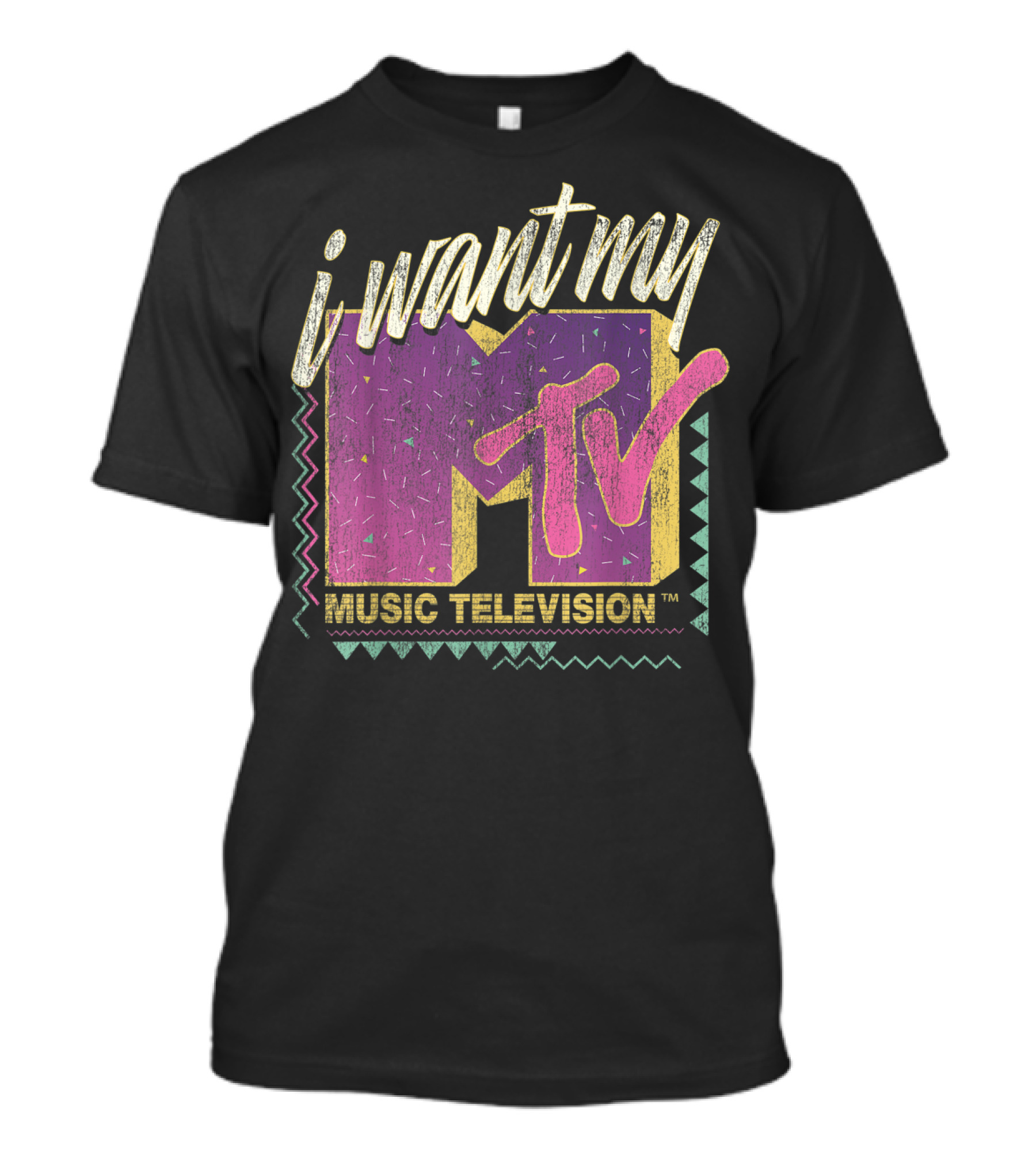 I Want My MTV Music Television Vintage 90's Colorful T-Shirt