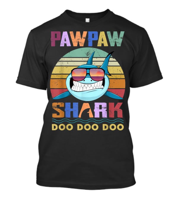 PAWPAW SHARK DOO DOO DOO Retro Sunglasses Sunset T-Shirt