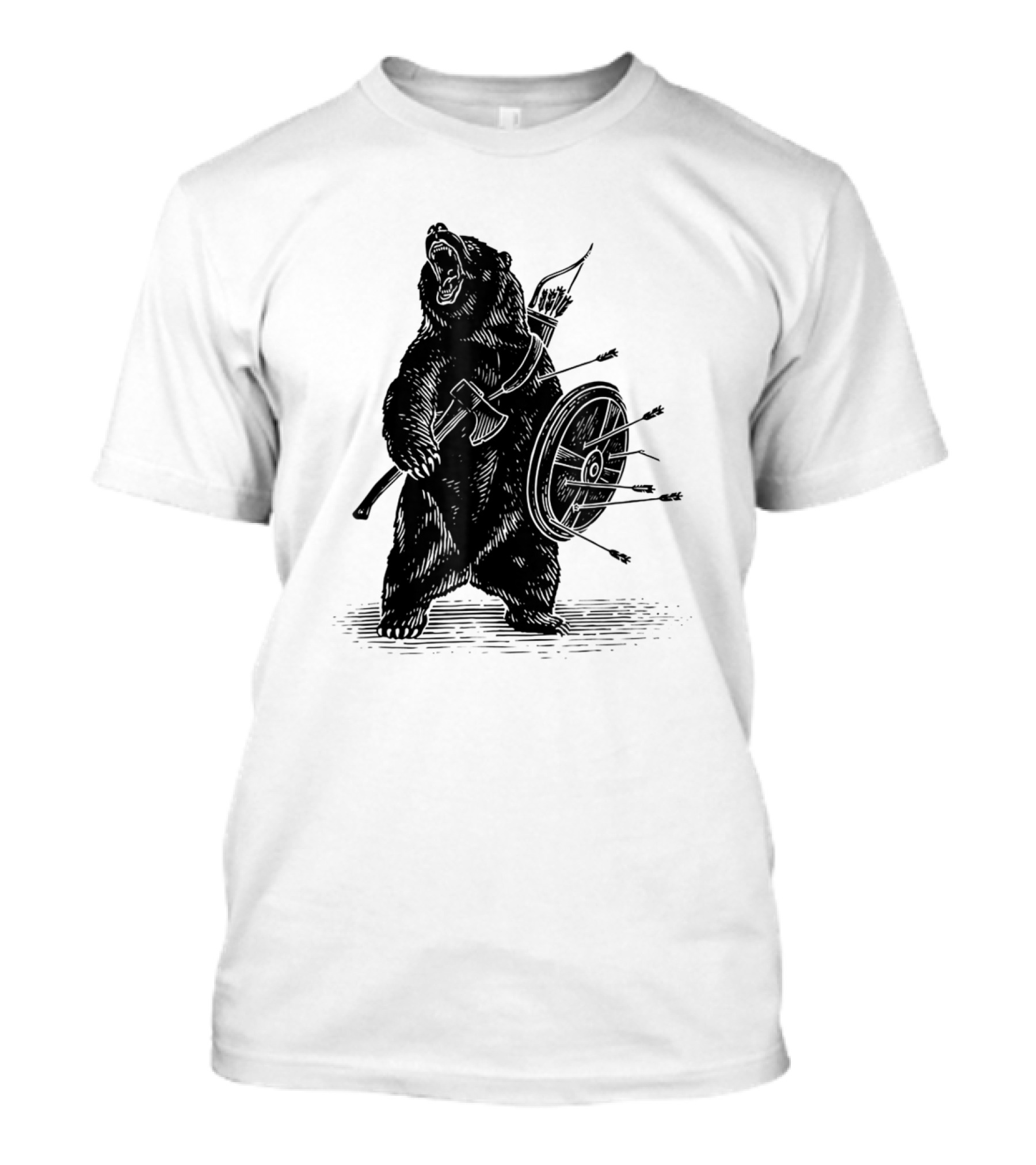 Viking Bear Warrior Polar Bear With Axe And Shield T-Shirt