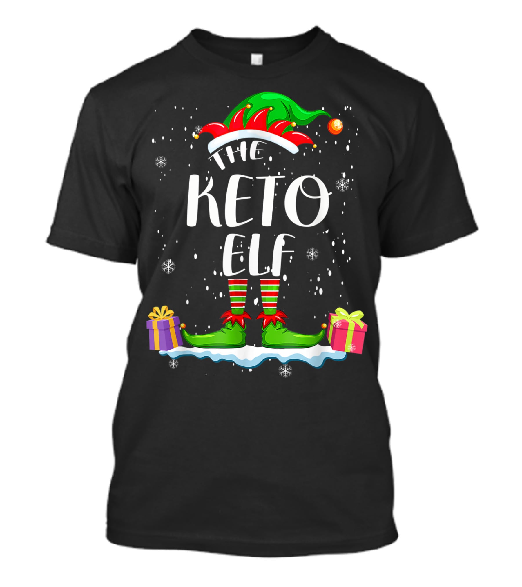 The Keto Elf Snowflakes And Gifts Holiday T-Shirt