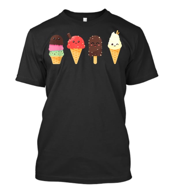 Ice Cream Lover For Summer Kawaii Cone Collection T-Shirt