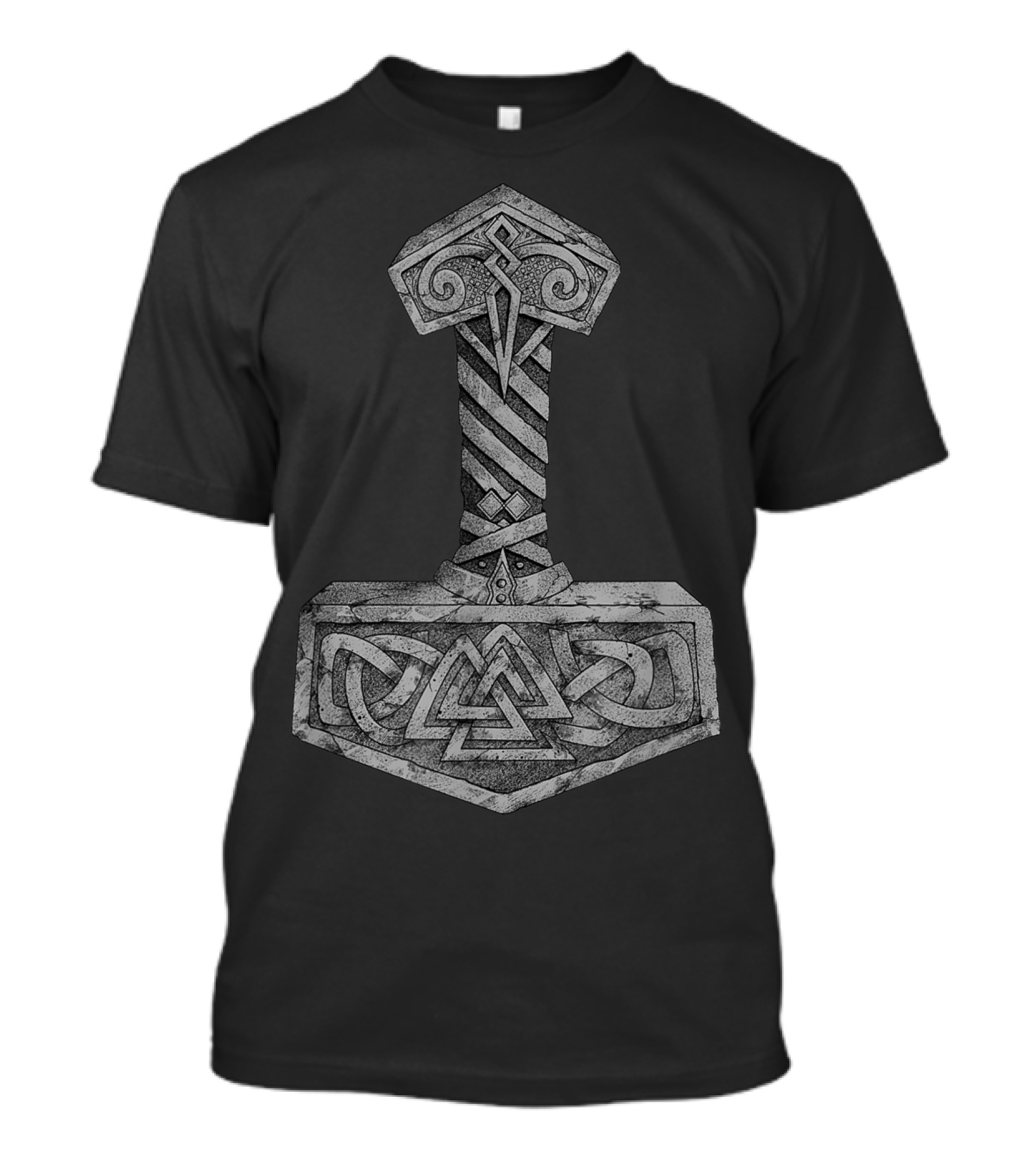 Mjolnir Thor's Hammer With Valknut Symbol Norse Mythology Viking T-Shirt