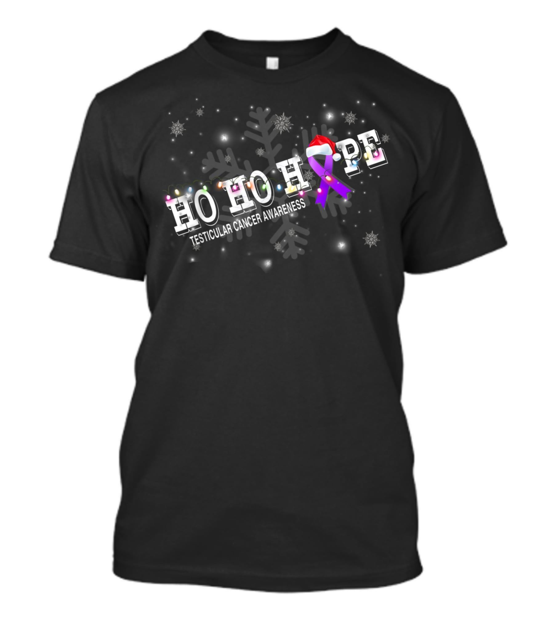 HO HO HOPE Testicular Cancer Christmas Awareness T-Shirt
