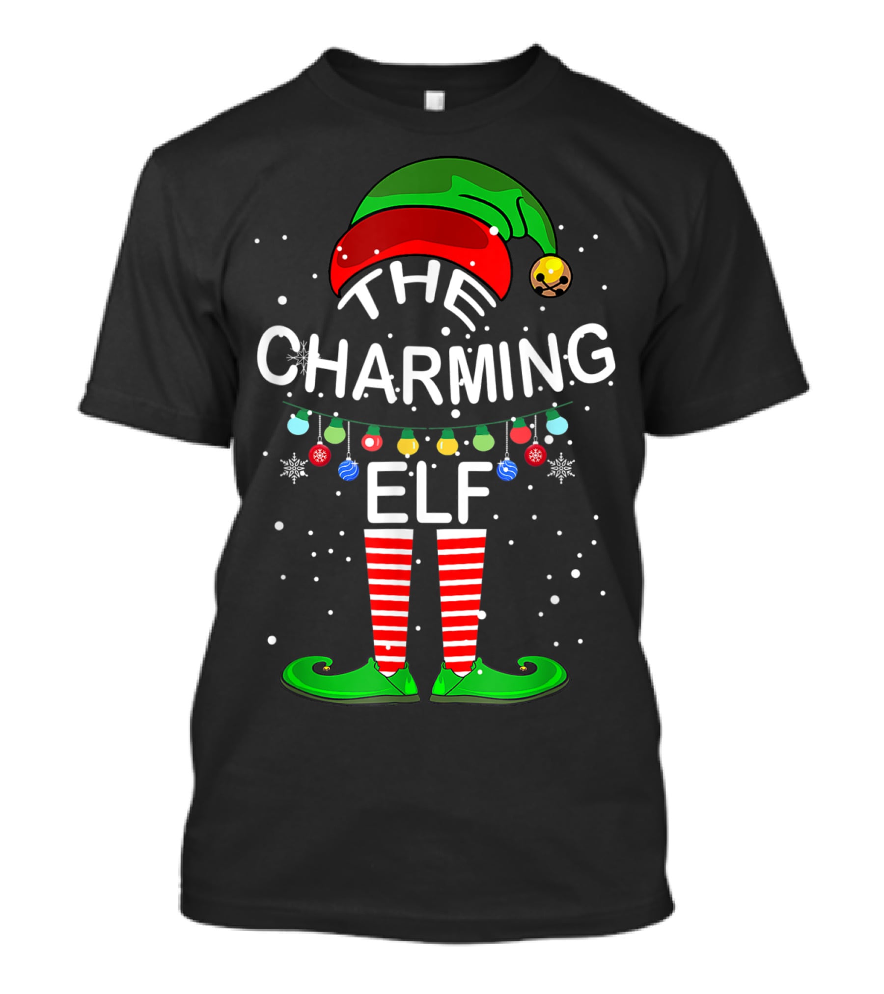 The Charming Elf With Festive Hat And Striped Shoes T-Shirt