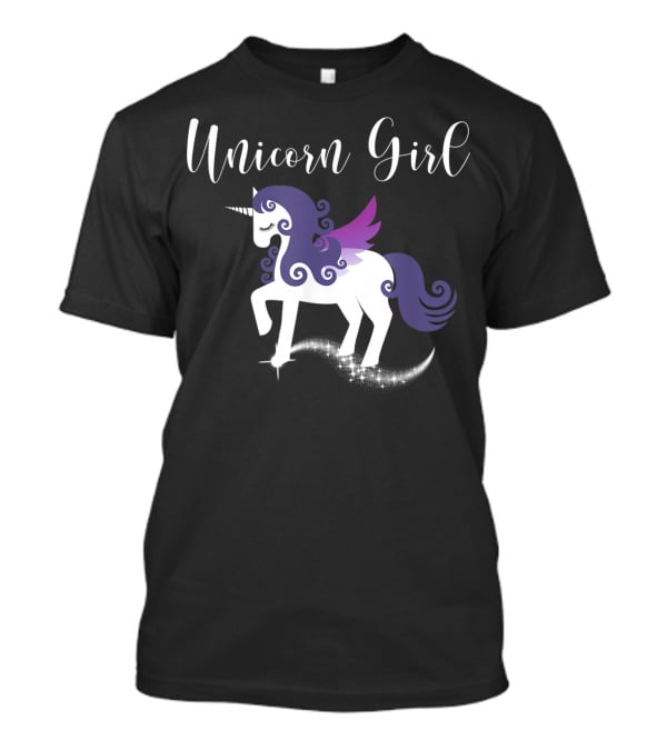 Unicorn Girl Purple Winged Pegasus Fairy Tale T-Shirt