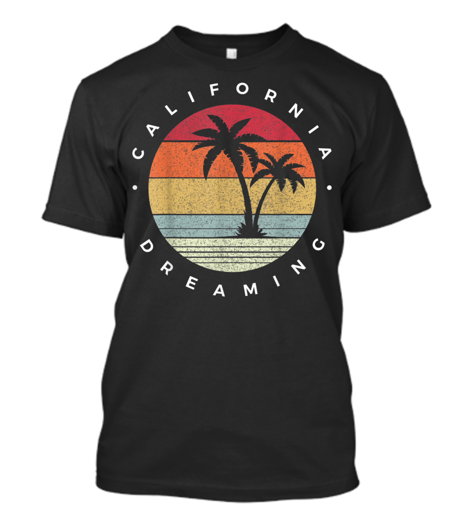 California Dreaming Retro Palm Trees Fun Family Vacation T-Shirt