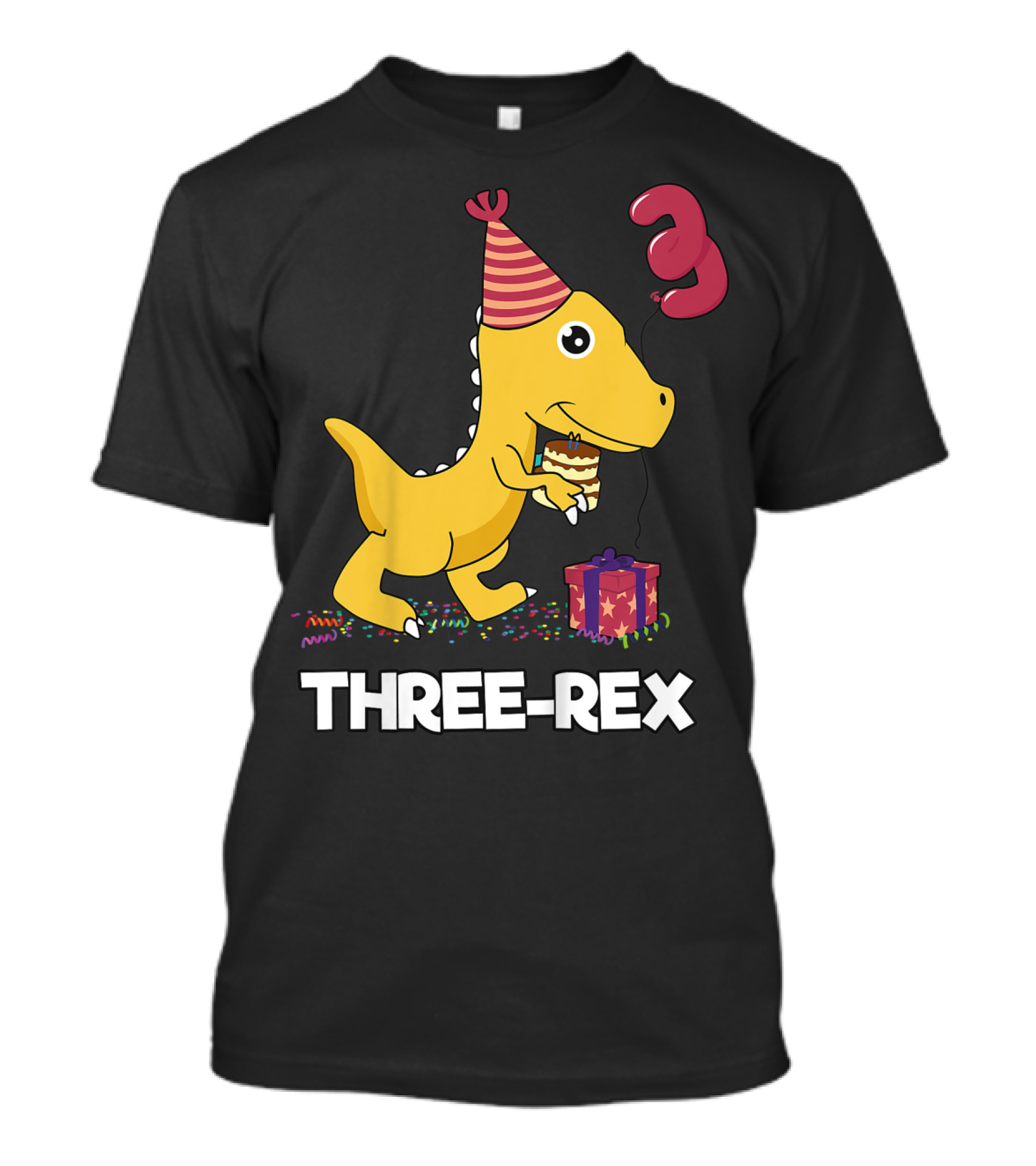 Three-Rex 3 Year Old Birthday Boy Dinosaur T-Shirt