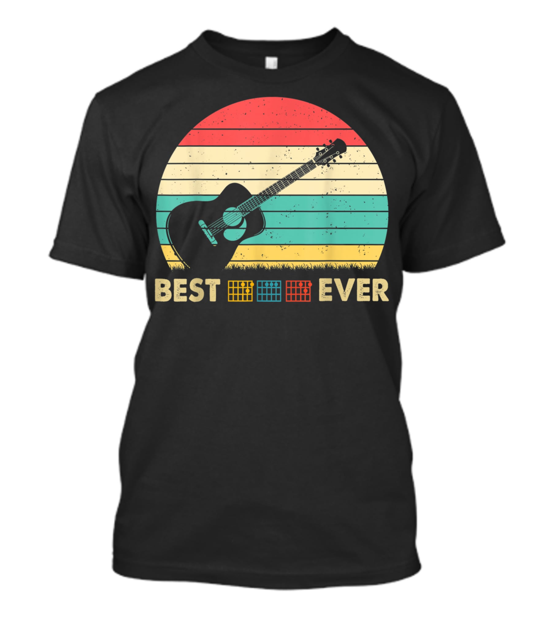 Mens Best Guitar Dad Ever Music Vintage T-Shirt