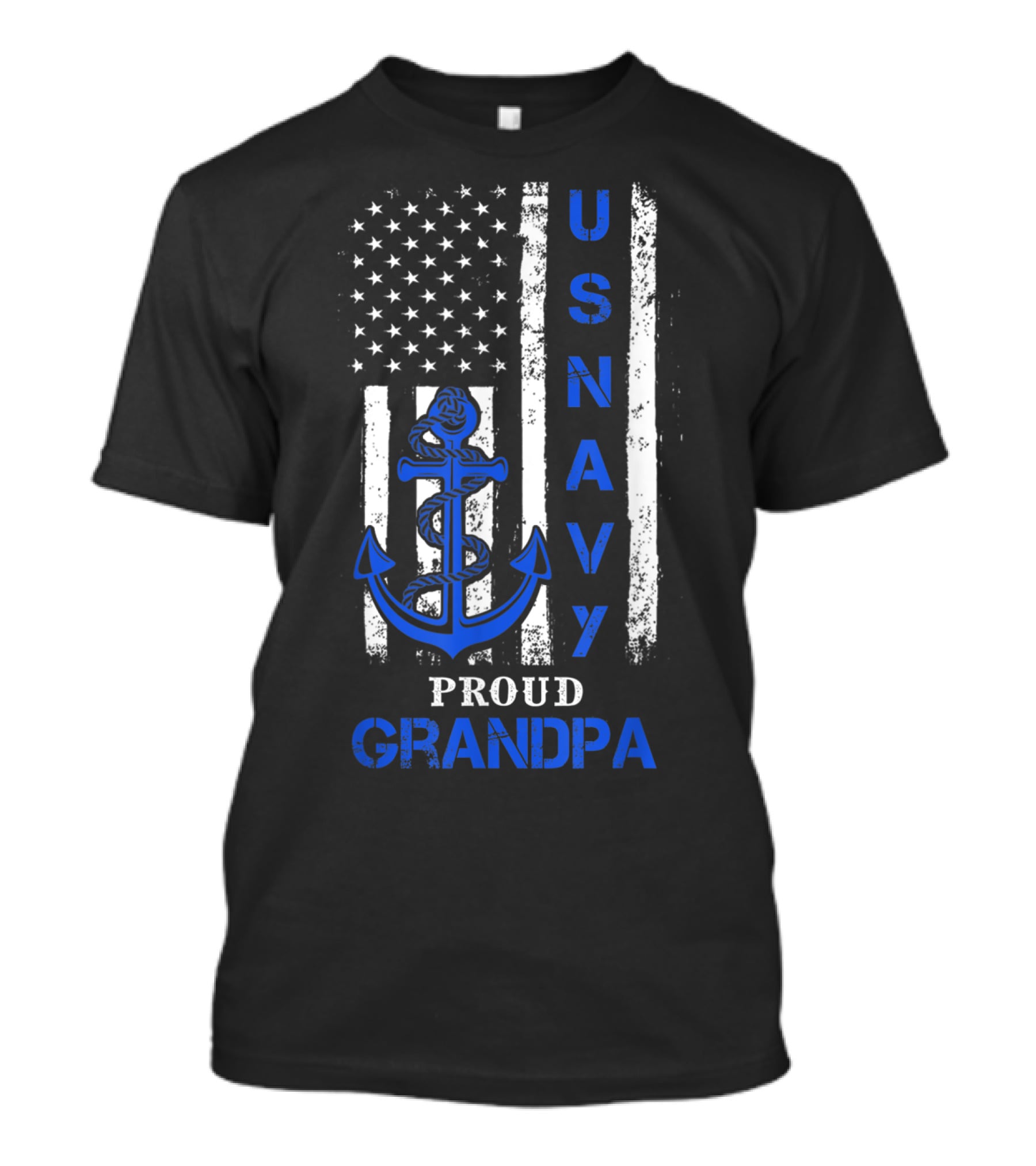 US Navy Flag Anchor Proud Grandpa T-Shirt