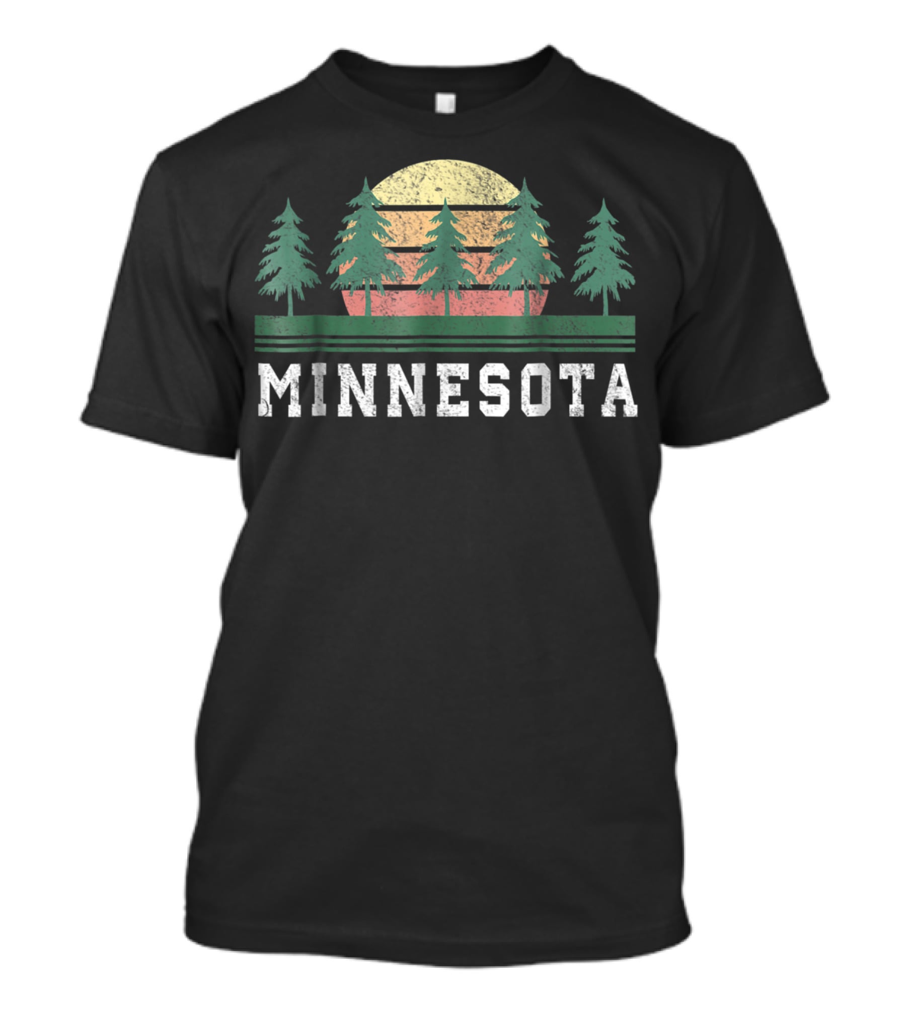 Minnesota Retro Sunset Trees T-Shirt
