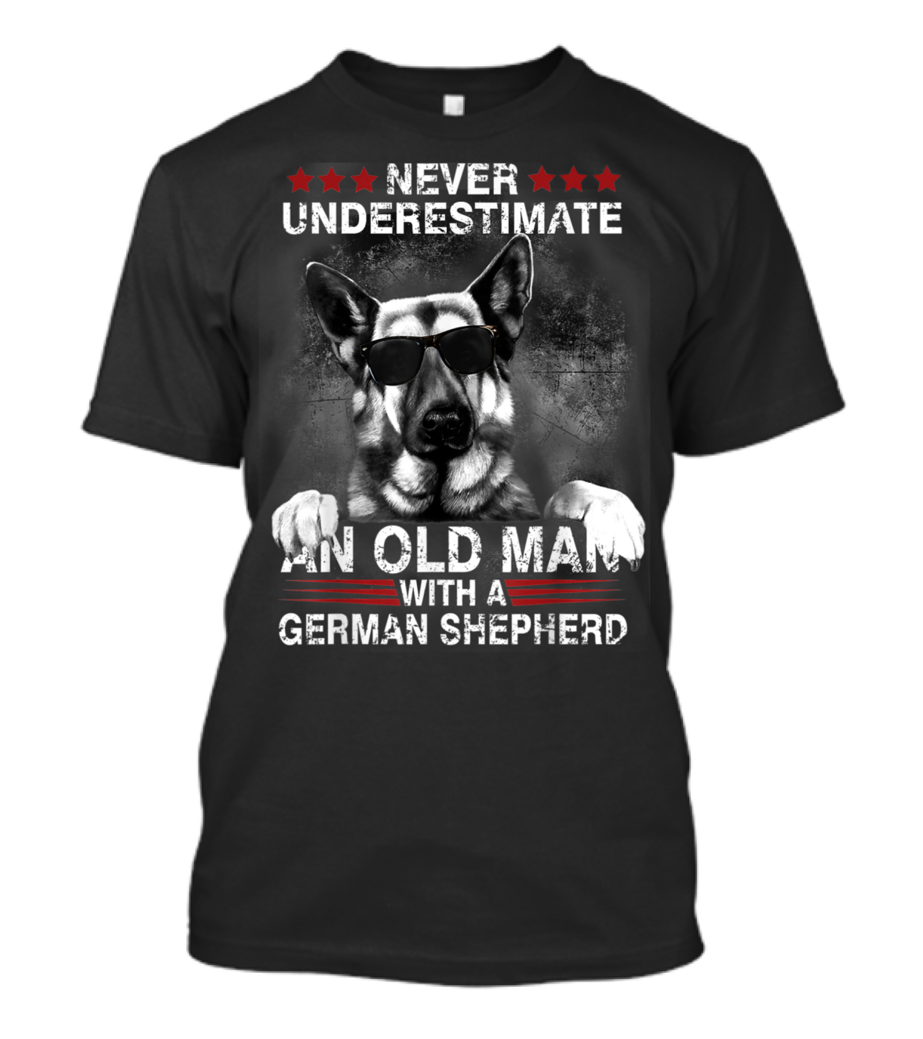 Never Underestimate An Old Man With A German Shepherd T-Shirt