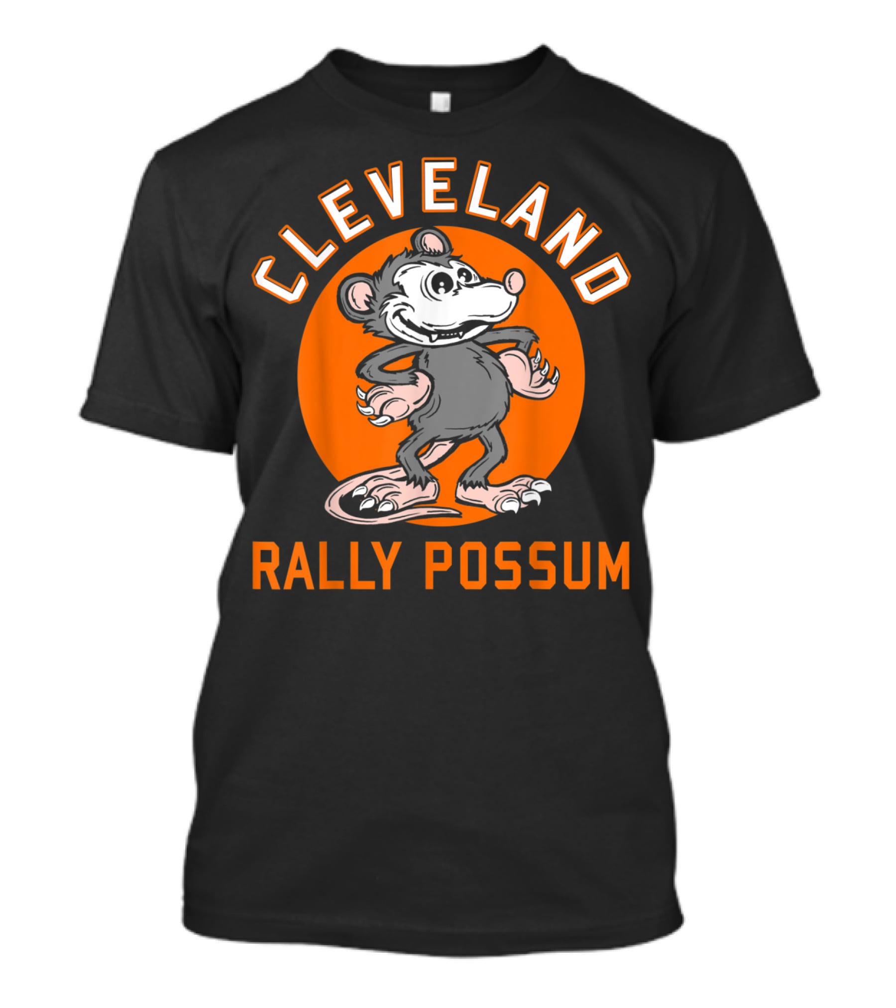 Cleveland Rally Possum Baseball Team Spirit Orange Background T-Shirt
