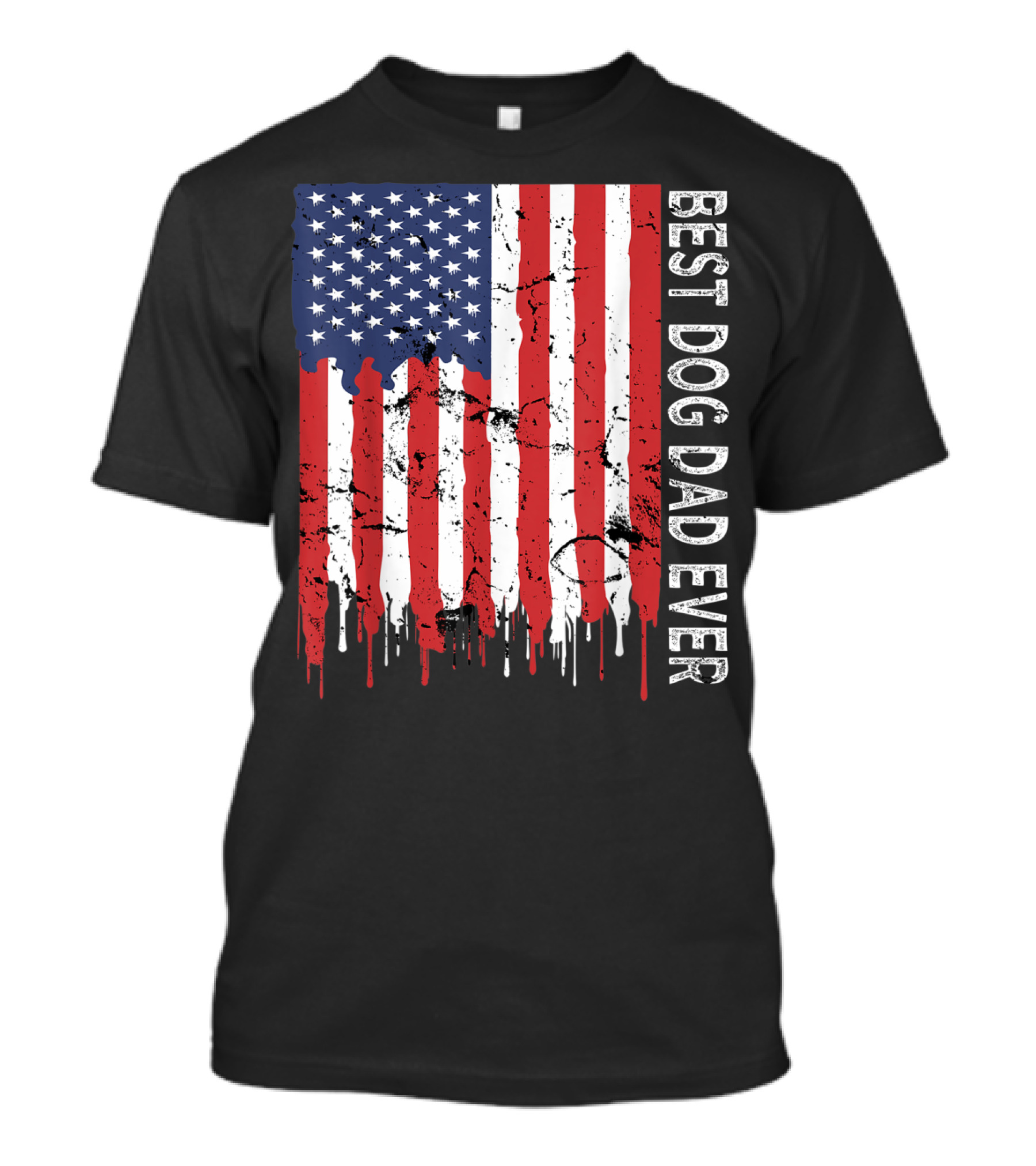 Best Dog Dad Ever American Flag Mens T-Shirt