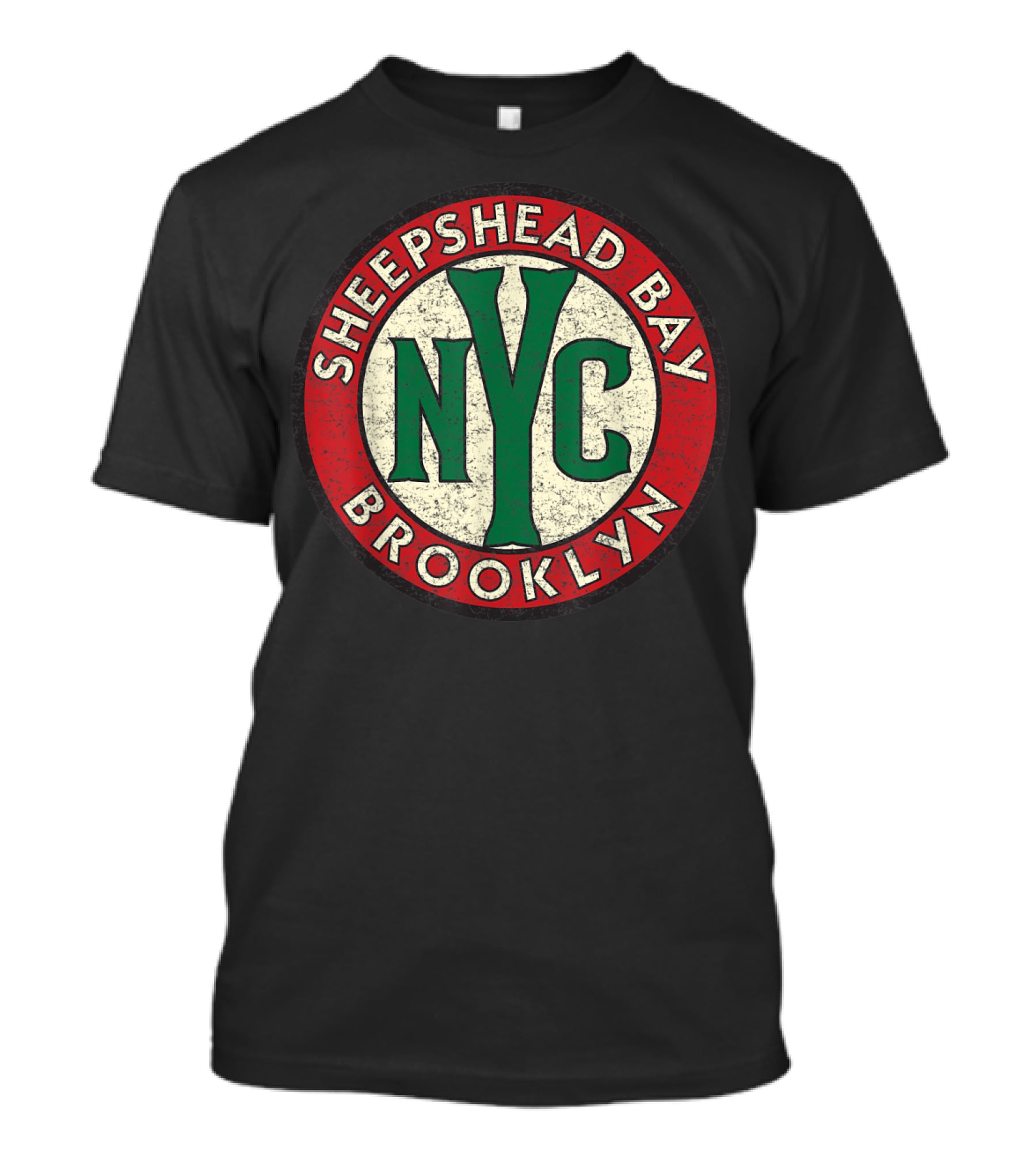 Sheepshead Bay Brooklyn NYC Vintage Distressed Road Sign T-Shirt