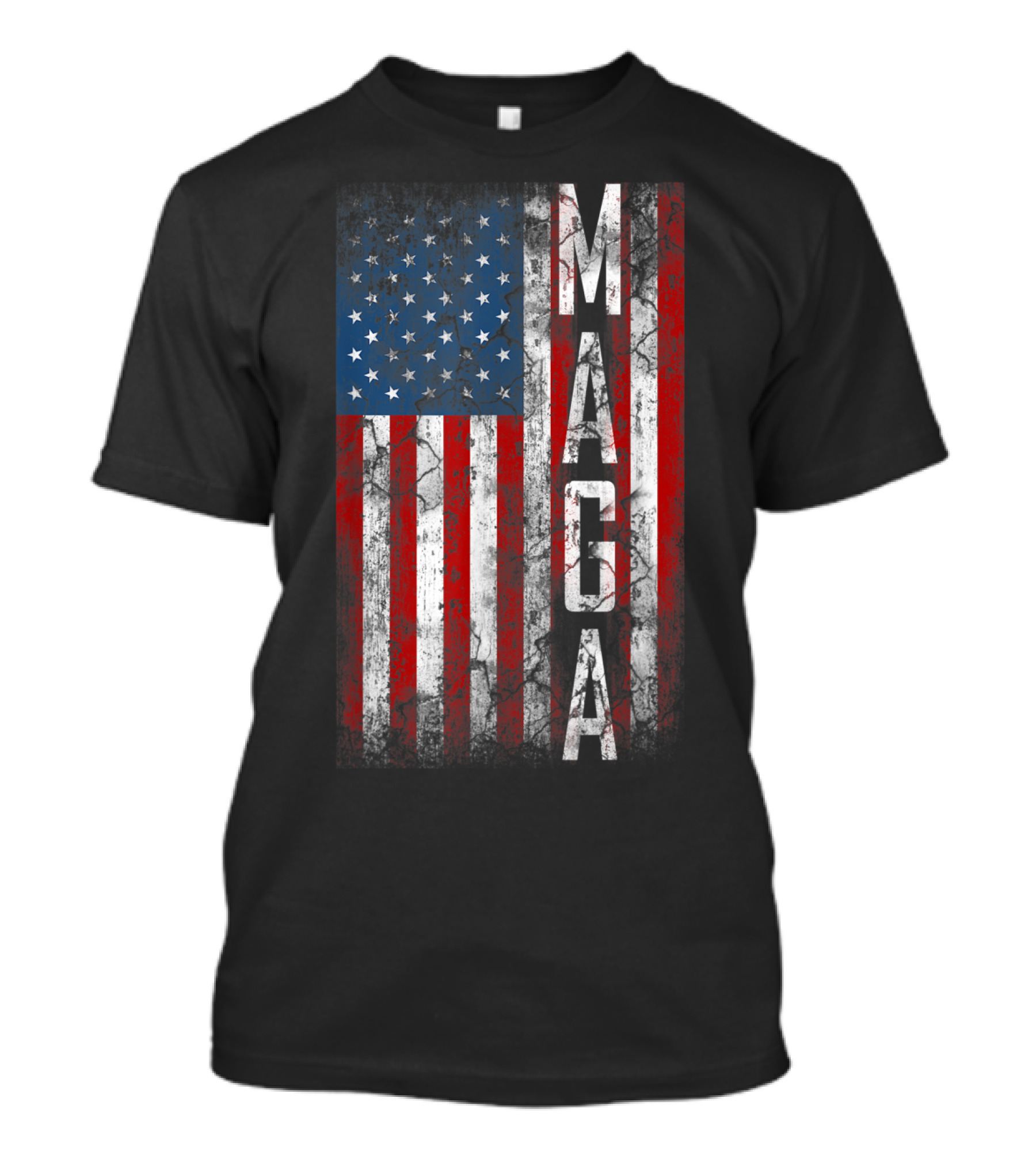 Vintage Grunge MAGA American Flag Distressed Patriotic T-Shirt