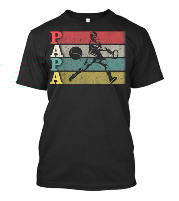 Vintage Tennis Papa Retro DadFather's Day Tennis Player T-Shirt