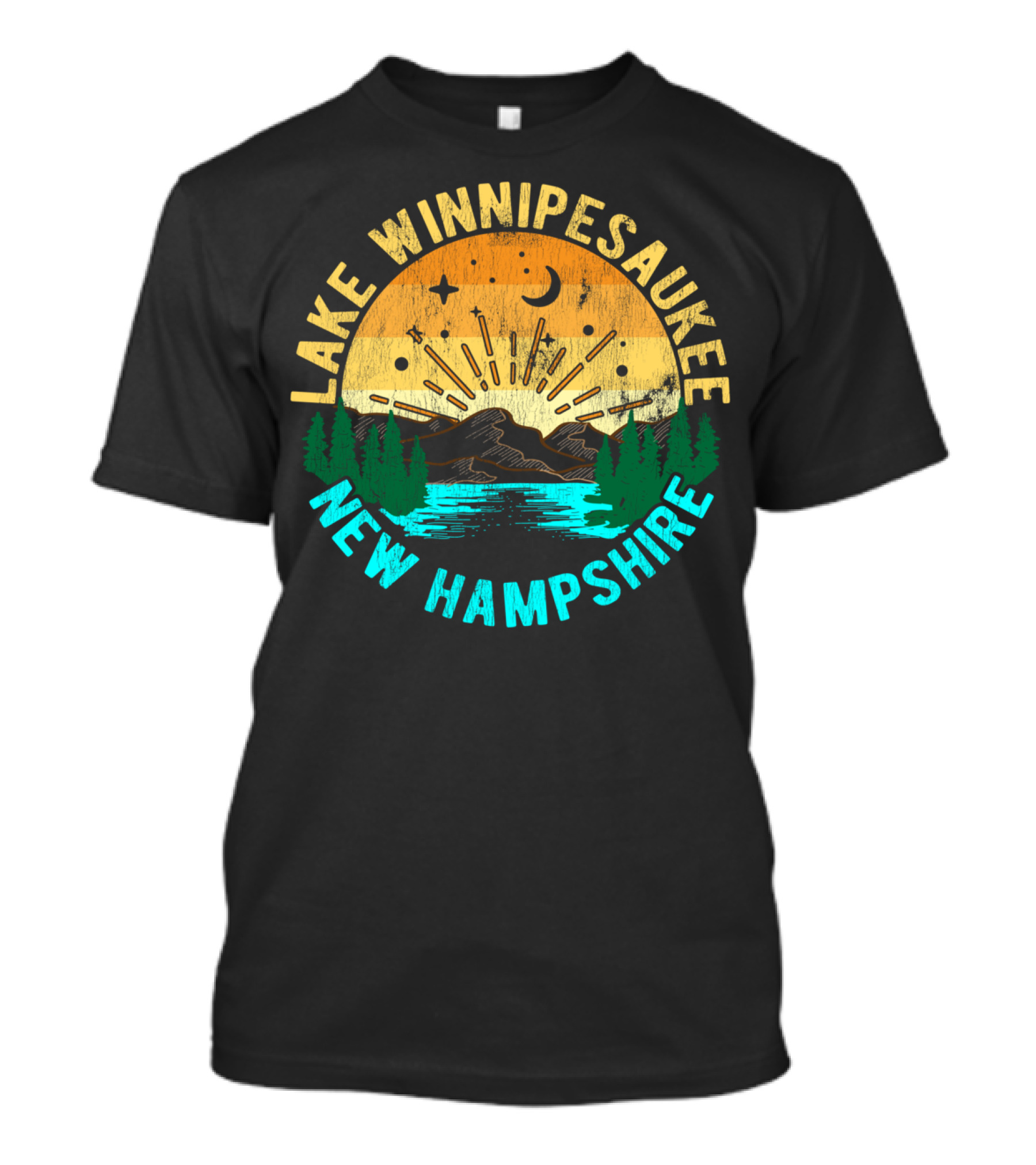Lake Winnipesaukee New Hampshire Sunset Mountain Scene T-Shirt