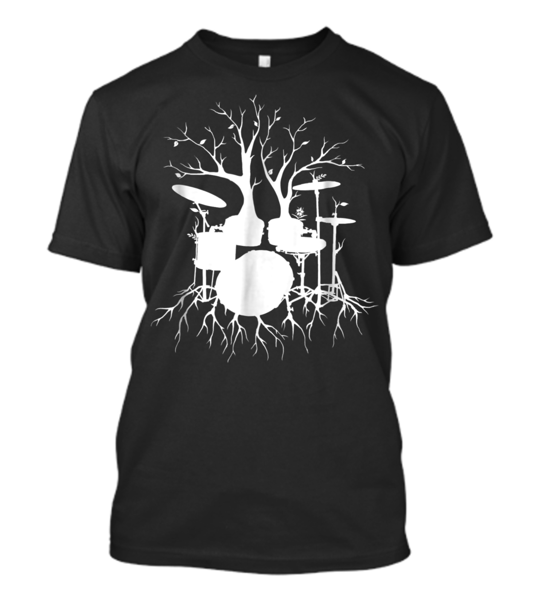 Live The Beat Drum Kit Tree Roots Drummer For Music T-Shirt